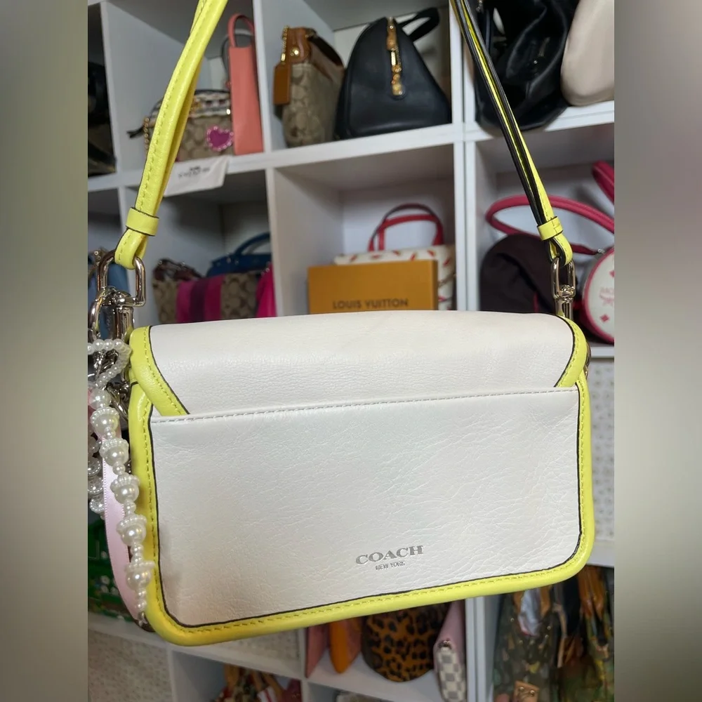 Coach Legacy Archival Two Tone Leather Penny Crossbody in Parchment/Citrine🍋